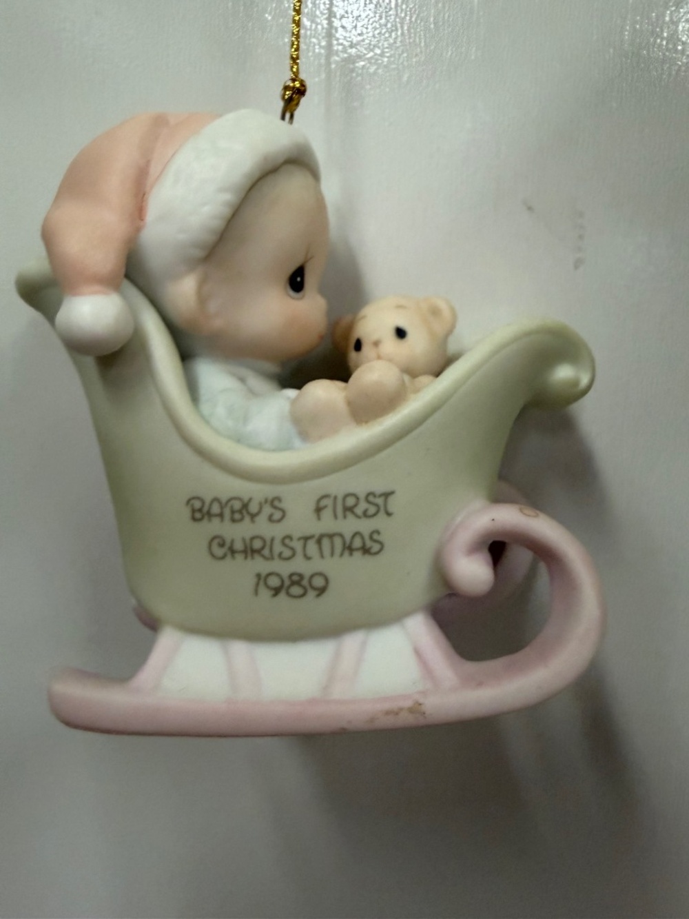 Precious Moments- Baby in Sleigh Ornament- EJ494